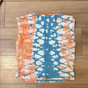 Tie-Dye Sleeveless Top in Orange and Blue